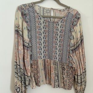 American Eagle Outfitters Multicolor Boho Blouse